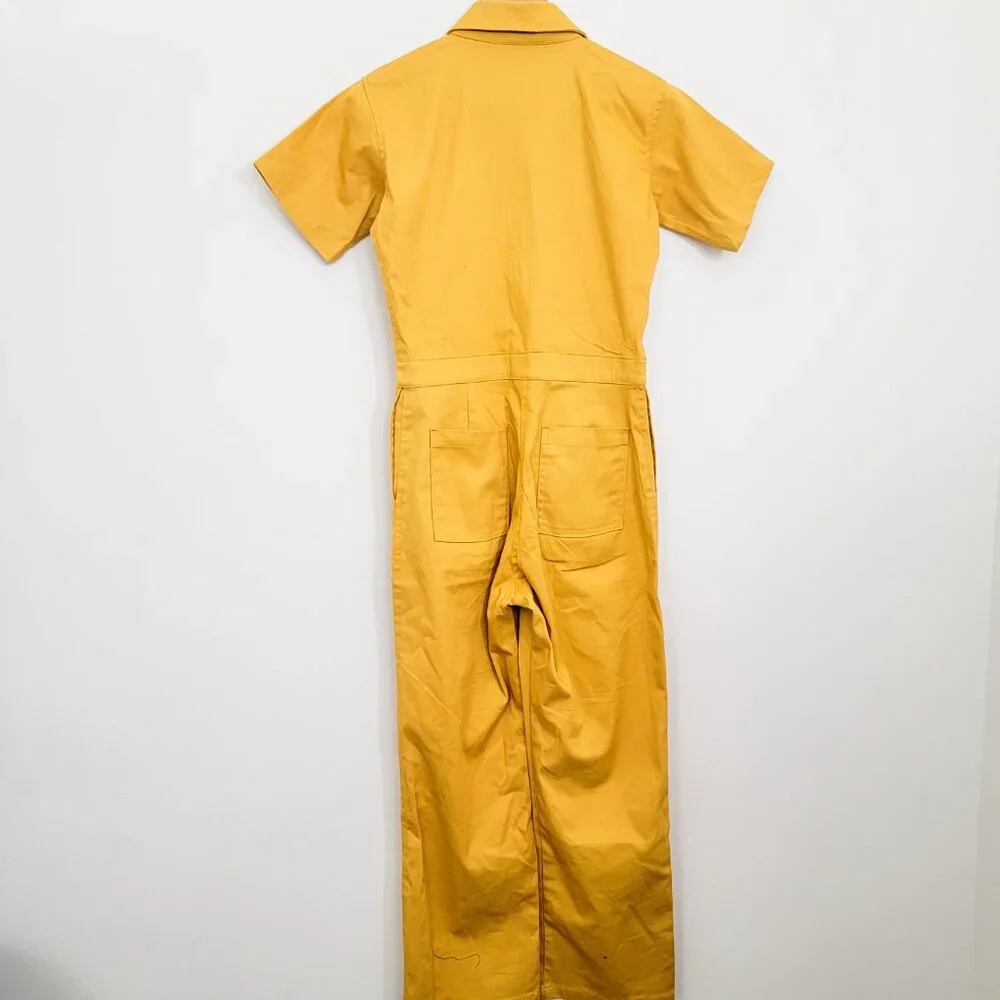 Nooworks Short Sleeve Coveralls Jumpsuit Mustard Yellow XXS - Picture 5 of 8
